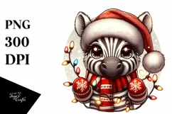 Retro Cute Baby Zebra PNG Product Image 1
