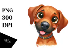Cute Rhodesian Ridgeback Dog with Big Eyes, PNG Product Image 1