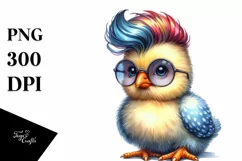 Baby Chicken Sitting, Cool Haircut PNG Product Image 3