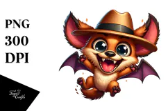 Goofy Bat with Hat, Cartoon PNG Product Image 1