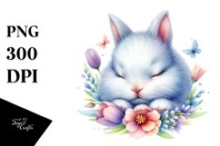 Cute Baby Bunny Sleeping | Sublimation | Clipart Product Image 1