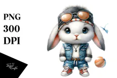 Cute Energetic Baby Rabbit, High-Res PNG Product Image 1