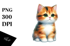 Watercolor Cat with Christmas Decorations, Transparent PNG Product Image 1
