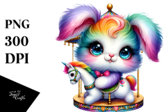 Crazy Baby Bunny with Carousel, PNG Product Image 1
