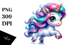 Cute Unicorn Running PNG Product Image 1