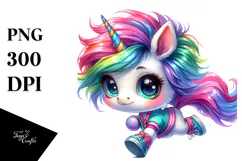 Cute Unicorn Running PNG Product Image 1