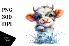 Smiling Highland Cow in | Clipart Product Image 1