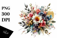 Colorfull Freesia Bouquet Clipart Product Image 1
