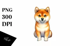 Shiba Inu on Sunset Beach | Sublimation Clipart Product Image 3