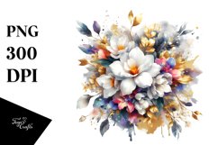 Vibrant Bouquet with Gardenia Splash | Sublimation | Clipart Product Image 3