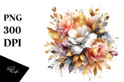 Vibrant Bouquet with Gardenia Splash | Sublimation | Clipart Product Image 1