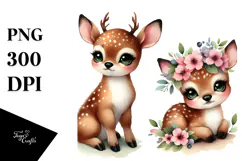 Cute Baby Deer with Tiny Body, Digital PNG Product Image 1