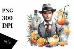 Watercolor Tom Collins Cocktail | Sublimation | Clipart Product Image 3