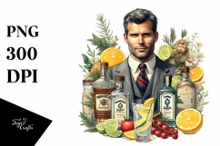 Watercolor Tom Collins Cocktail | Sublimation | Clipart Product Image 3