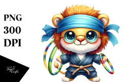 Smiling Baby Lion Ninja PNG Product Image 1
