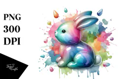 Colorful Pastel Bunny Made of , PNG Product Image 1