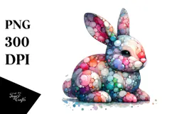 Colorful Pastel Bunny Made of , PNG Product Image 1