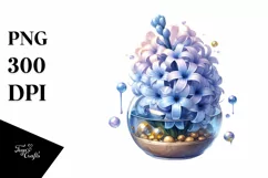 Watercolor Hyacinth Golden Insertions Clipart Product Image 1