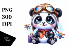 Smiling Baby Panda | Colorful Aviator Clipart Product Image 3