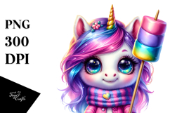 Crazy Cute Baby Unicorn PNG Product Image 1