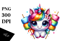 Crazy Cute Baby Unicorn PNG Product Image 1