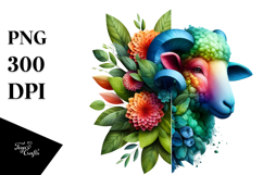 Vibrant Lamb with Flowers, 20 oz Tumbler Product Image 1