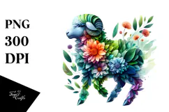 Vibrant Lamb with Flowers, 20 oz Tumbler Product Image 1