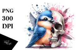 Cute Birds with Splashes, Transparent PNG Product Image 1