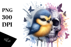 Cute Birds with Splashes, Transparent PNG Product Image 1