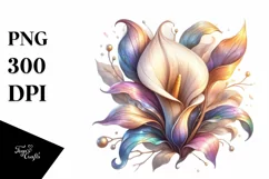Detailed Pastel Wooden Calla Lily Clipart Product Image 1