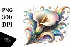 Detailed Pastel Wooden Calla Lily Clipart Product Image 1