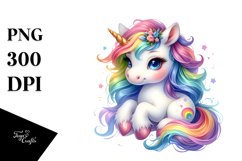 Colorful Baby Unicorn | Watercolor Product Image 3