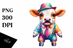 Colorful Baby Cow in Balboa Dancer Attire Product Image 1