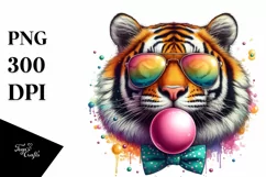 Tiger Sunglasses Chewing Gum | Sublimation | Clipart Product Image 1