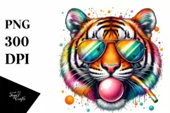 Tiger Sunglasses Chewing Gum | Sublimation | Clipart Product Image 3