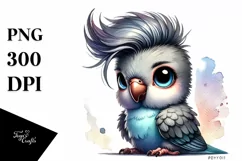 Baby Parrot with Quirky Style, PNG Product Image 1