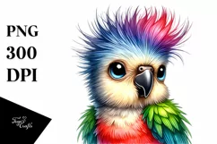 Baby Parrot with Quirky Style, PNG Product Image 1
