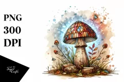 Glossy Wooden Mushroom PNG Product Image 3