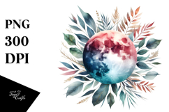 Vibrant Moon Foliage | Sublimation Clipart Product Image 1