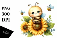 Baby Bee Sunflower | Sublimation | Clipart Product Image 3
