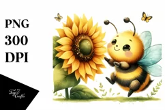Baby Bee Sunflower | Sublimation | Clipart Product Image 3