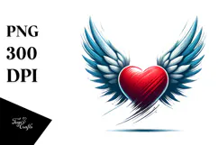 Stylish Wings Heart PNG Product Image 1