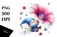 Falling Gnome Morning Glory Clipart Product Image 1