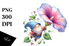 Falling Gnome Morning Glory Clipart Product Image 1