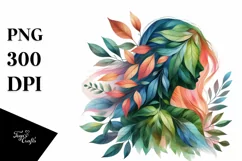 Vibrant Plant Leaves Abstract Frame, PNG Product Image 3
