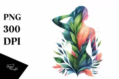 Vibrant Plant Leaves Abstract Frame, PNG Product Image 3