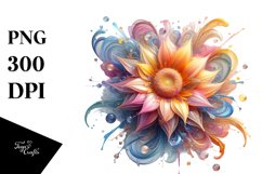 Vibrant Pastel Sunflower PNG Product Image 1
