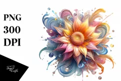 Vibrant Pastel Sunflower PNG Product Image 1