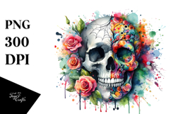 Colorful Skull, Splashes PNG Product Image 1