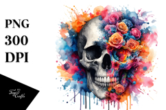 Colorful Skull, Splashes PNG Product Image 1